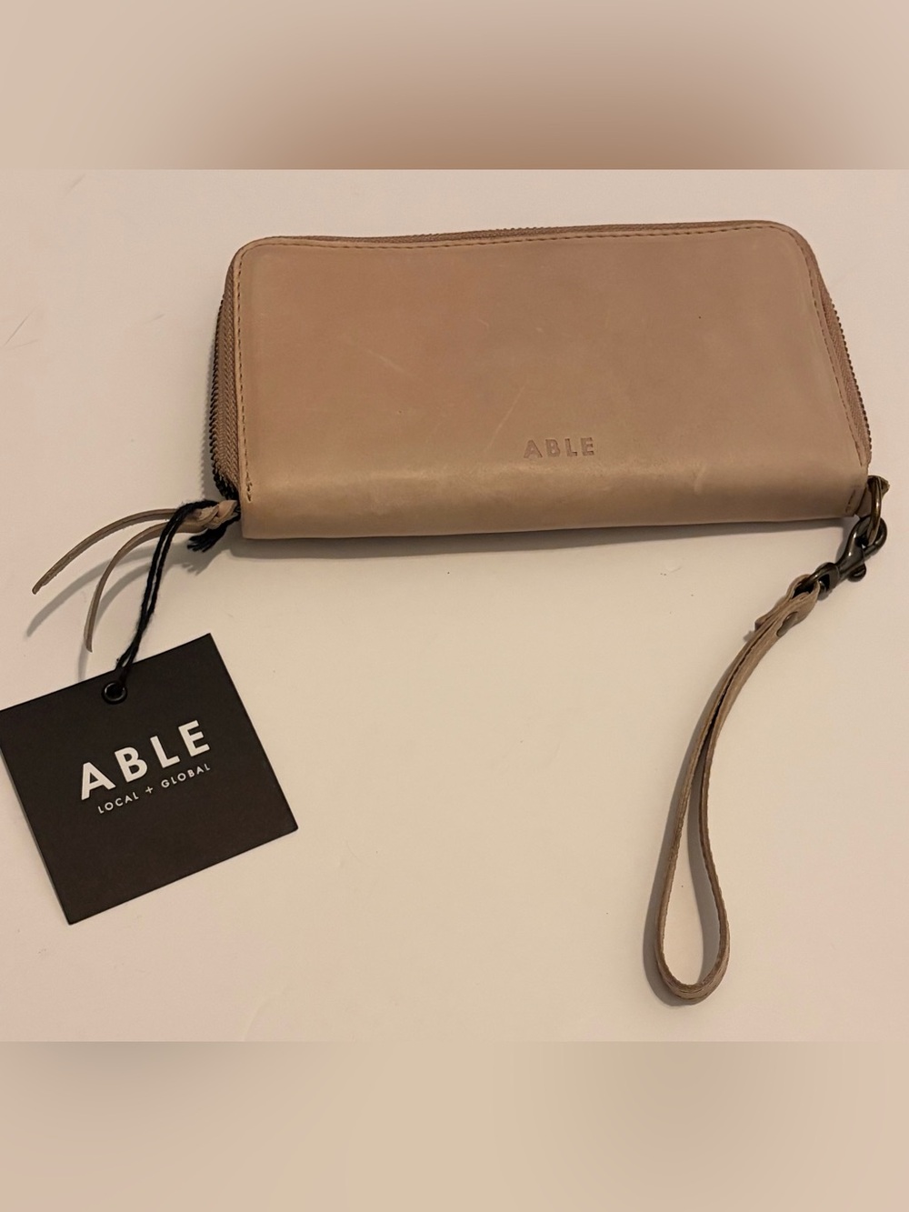 ABLE Alem Continental Wristlet Wallet in Fog, 12 Slots - NWT
